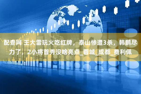 配查网 王大雷玩火吃红牌，泰山惨遭3杀，韩鹏尽力了，2小将首秀没啥亮点_蓉城_成都_费利佩