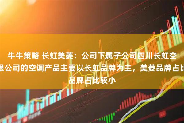 牛牛策略 长虹美菱：公司下属子公司四川长虹空调有限公司的空调产品主要以长虹品牌为主，美菱品牌占比较小